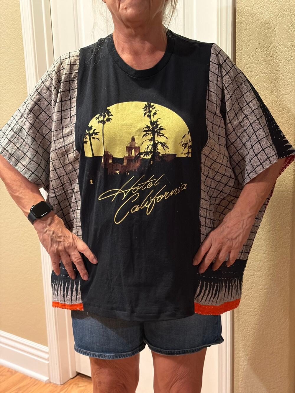 Eagles Hotel California Upcycled Kantha Tunic Top Shirt OS Boho